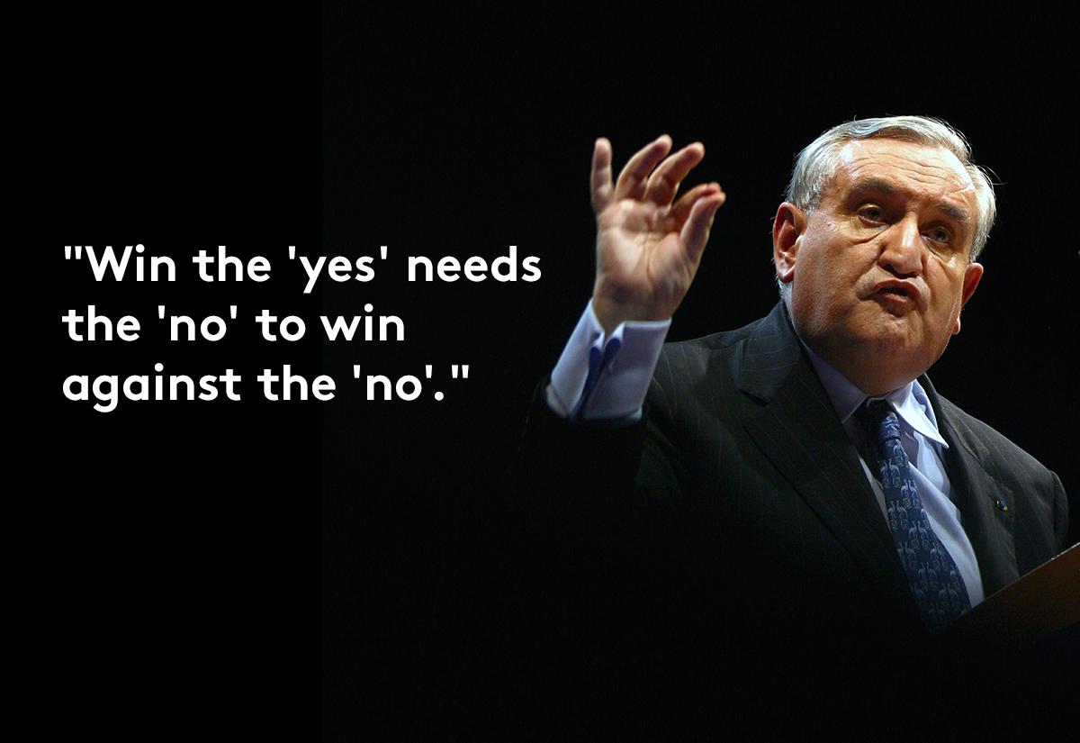 Jean-Pierre Raffarin — Win the yes needs the no
